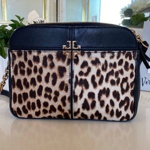 Tory Burch cheetah calf hair crossbody